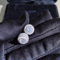 Luxurious Double Halo Round Cubic Zirconia Stud Earrings