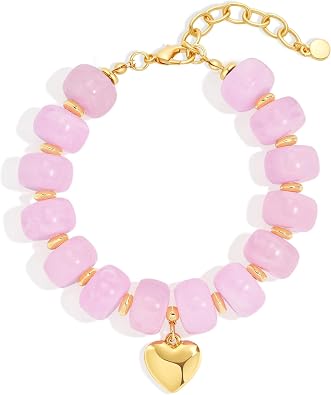 Chunky Beaded Bracelets for Women Boho Multicolor Acrylic Resin Beads Bracelet Adjustable Statement Bracelet Summer Beaded Jewelry
