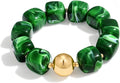 Multicolor Chunky Beaded Bracelet for Women Bold Acrylic Resin Stretch Bracelet Summer Beach Statement Bracelets Trendy Elastic Bangle Jewelry